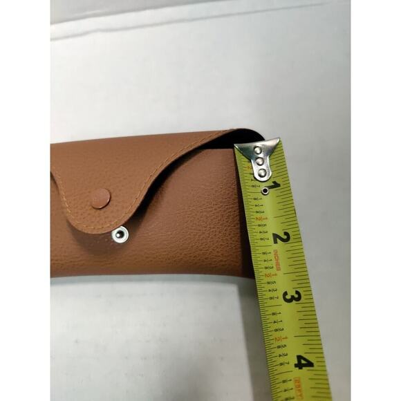 Ray Ban Brown Leather Case only No cleaning cloth PRE OWNED Black Logo - Picture 12 of 13